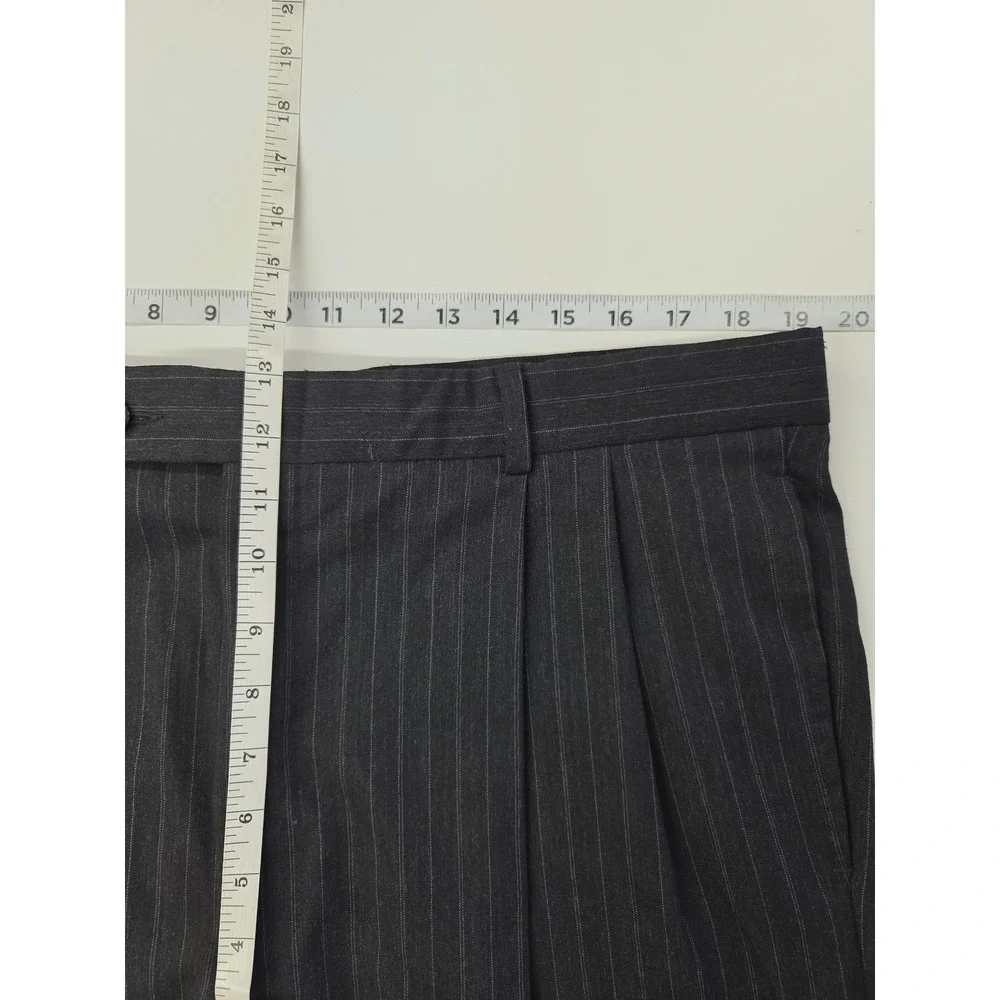 Oliver Robert Vance Ltd Mens Suit 44L Super 100s Wool Pinstripe Double Breasted